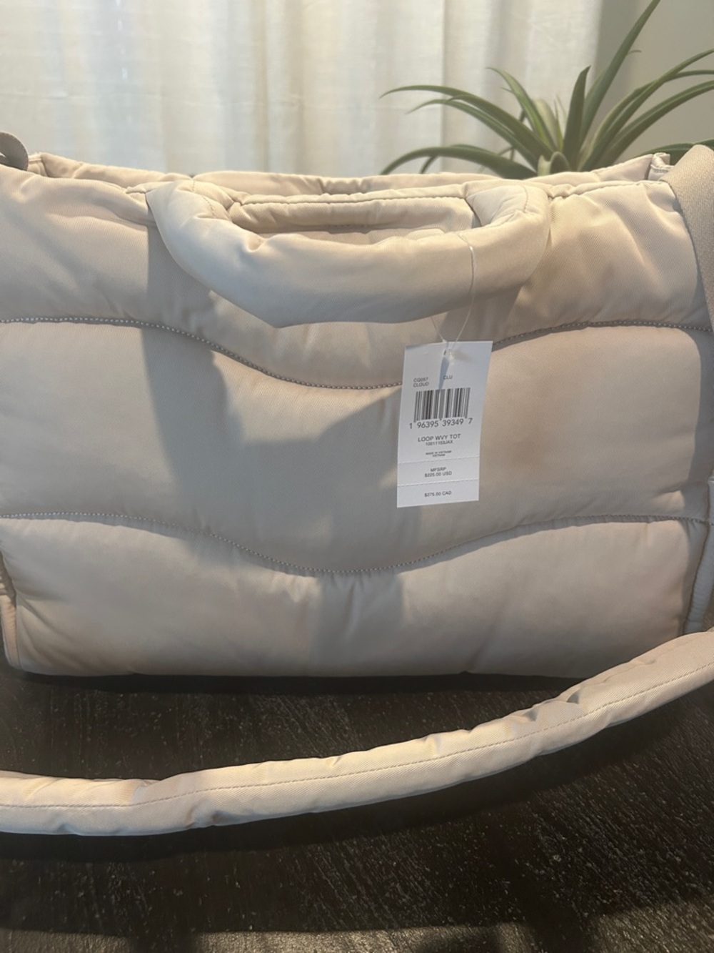 Coach “Let us take a trip” Quilted Cream Tote with Aqua Coachtopia Tag - Picture 4 of 12